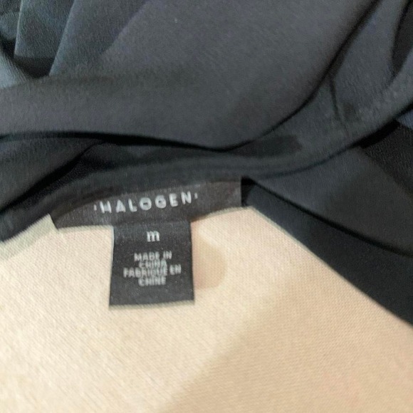 Halogen black tie neck long sleeve top - Picture 3 of 7